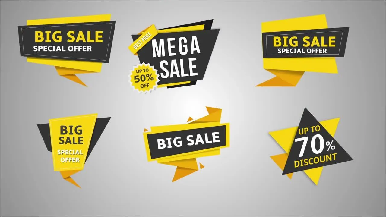 彩色产品销售标签动态展示像素设计精选AE模板