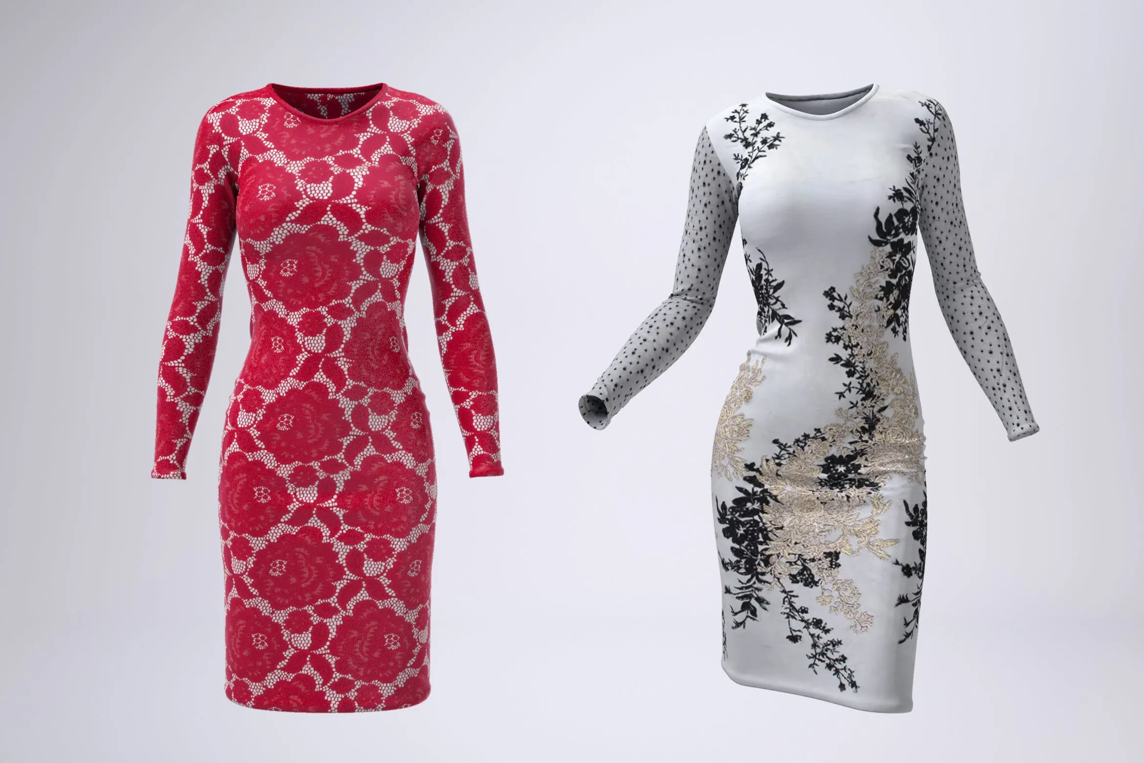 紧身连衣裙款式设计预览效果图样机模板 Body-Con Dress Mock-Up