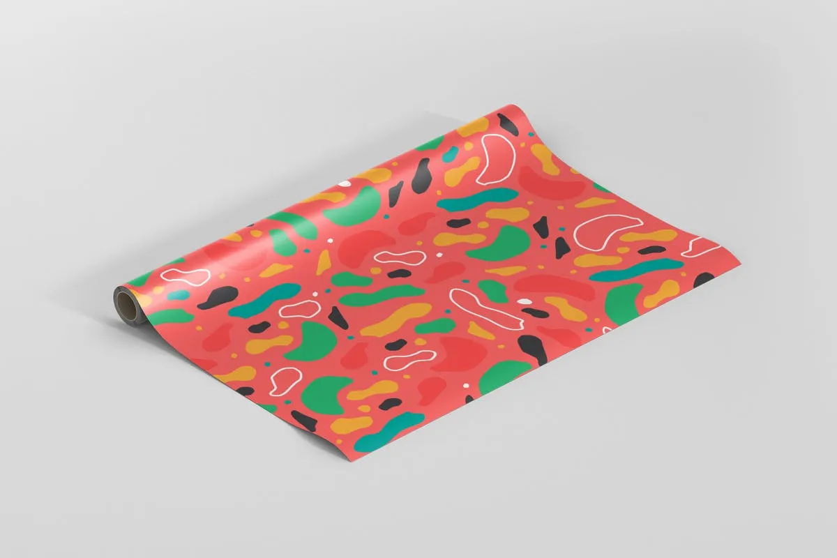 礼品精美包装纸印花设计样机模板 Gift Wrapping Paper Mockup