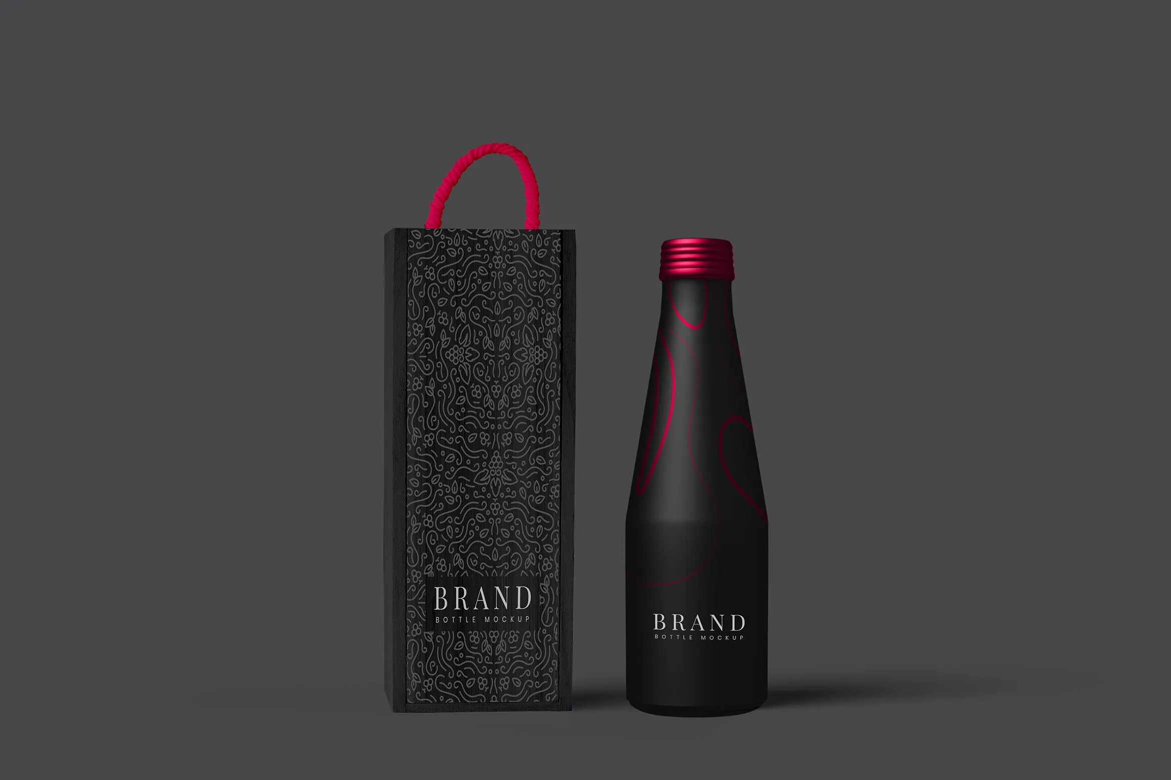 金属饮料瓶包装设计样机模板 Metal Bottle Package Mockup