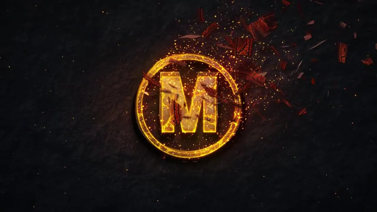 火焰冲击爆破logo动画特效像素设计精选AE模板