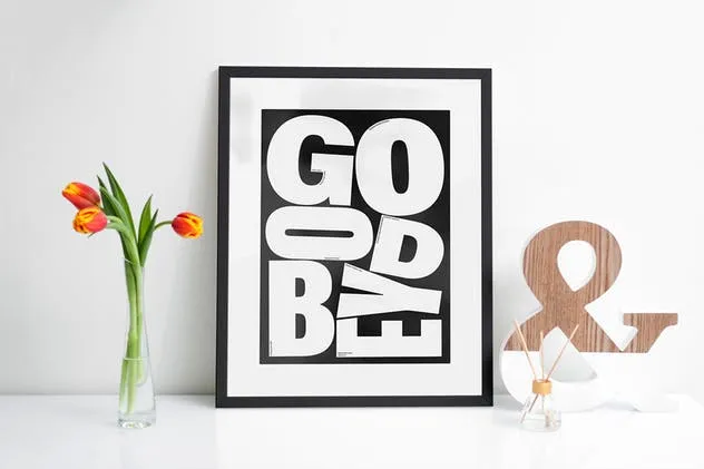 居家风格艺术作品/照片展示画框相框样机模板 Frame Mock-Up Home Style插图(2)