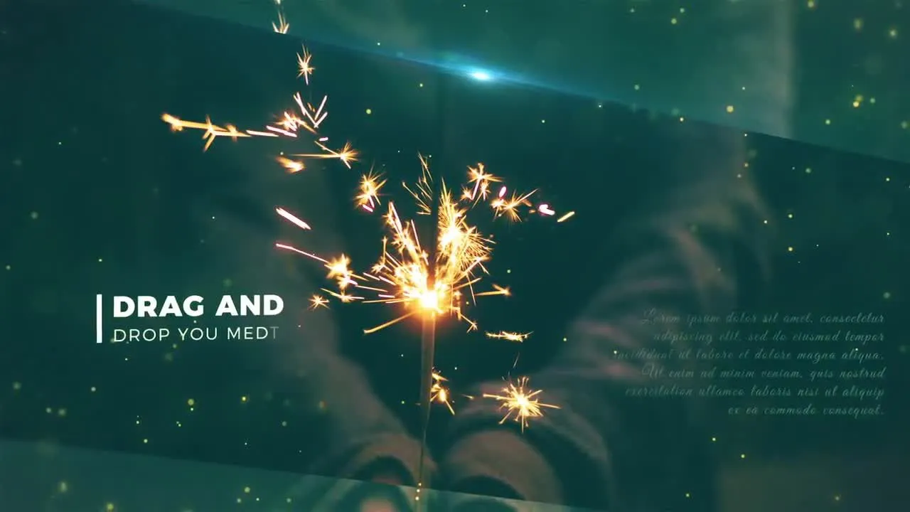 华丽的发光粒子照片优雅展示像素设计精选AE模板