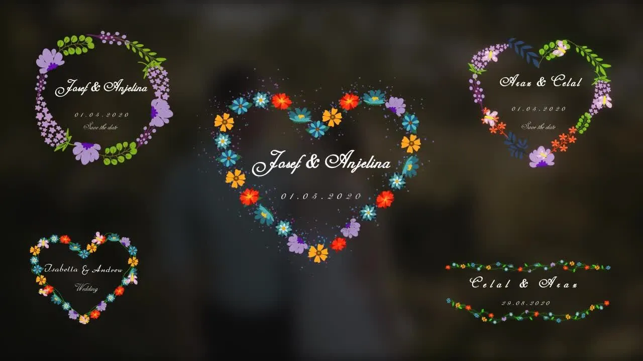 明亮精美的婚礼标题像素设计精选AE模板