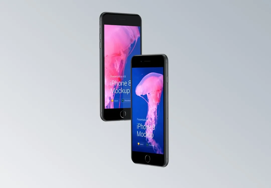 超级主流桌面&移动设备样机系列：iPhone 8 苹果智能手机样机 [兼容PS,Sketch;共3.72GB]插图(8)