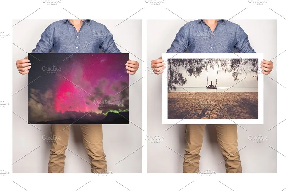 手持艺术作品展示样机模板 Artwork Presentation Mockup Male插图(2)