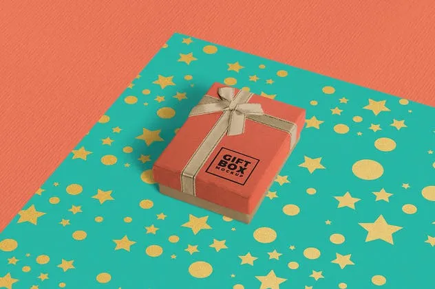 华丽设计蝴蝶结礼品盒样机 Gift Box Mockups插图(5)