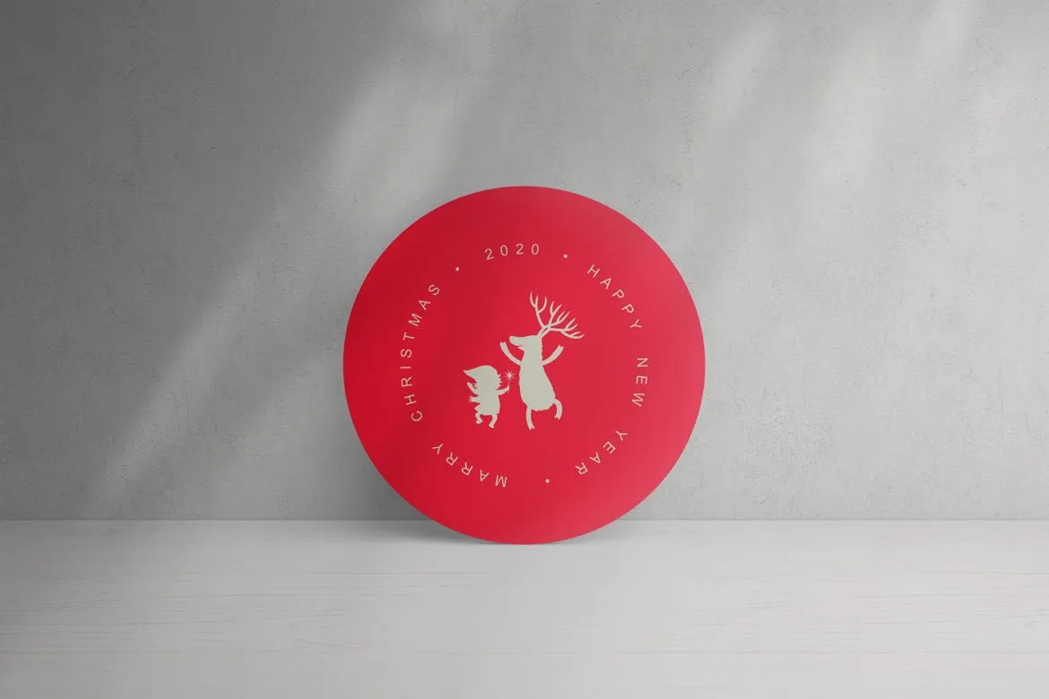 圆形卡片/贴纸设计效果图样机素材库精选v1 Round Cards / Stickers Mock-Ups Vol.1插图(7)