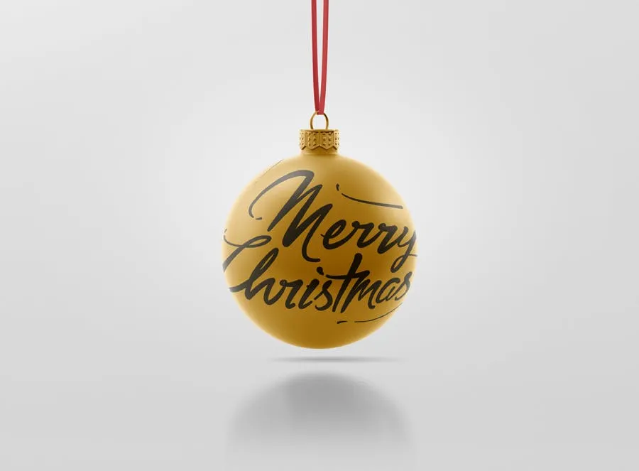 闪闪发光圣诞装饰球样机模板 Glitter Christmas Ball Mockup插图(7)