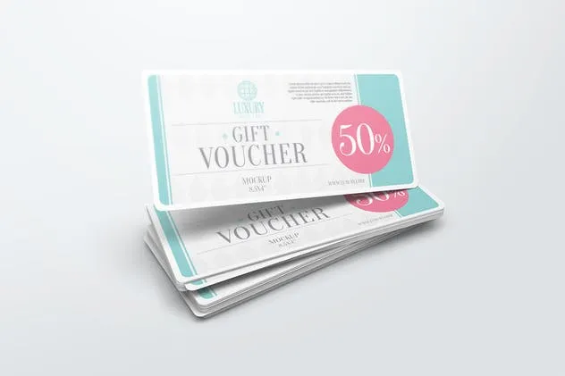 礼品券/优惠券样机Vol.2 Gift Voucher Mockups 2插图(1)