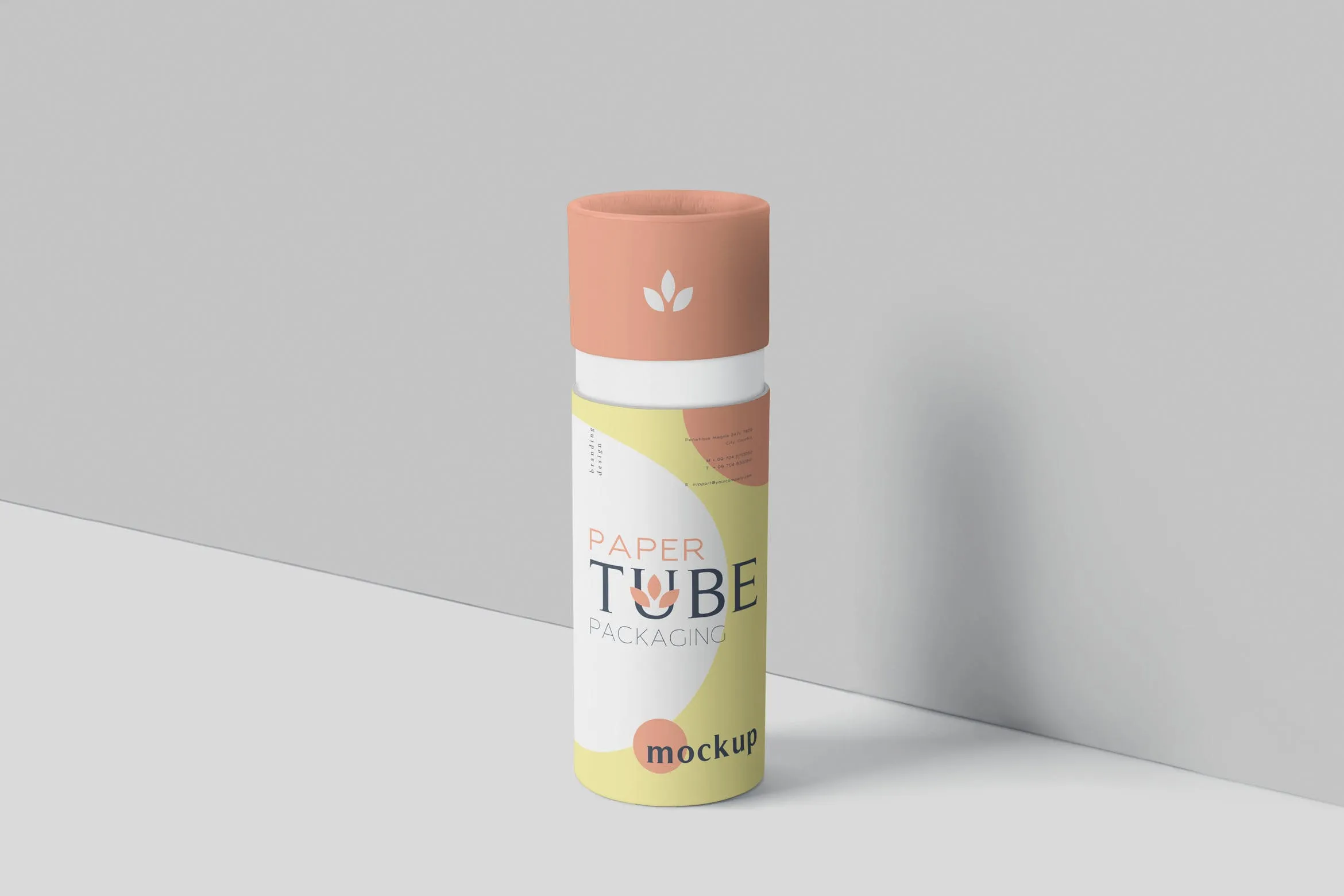 纸管包装外观设计效果图像素设计精选模板 Paper Tube Packaging Mockup Set#8211; Slim