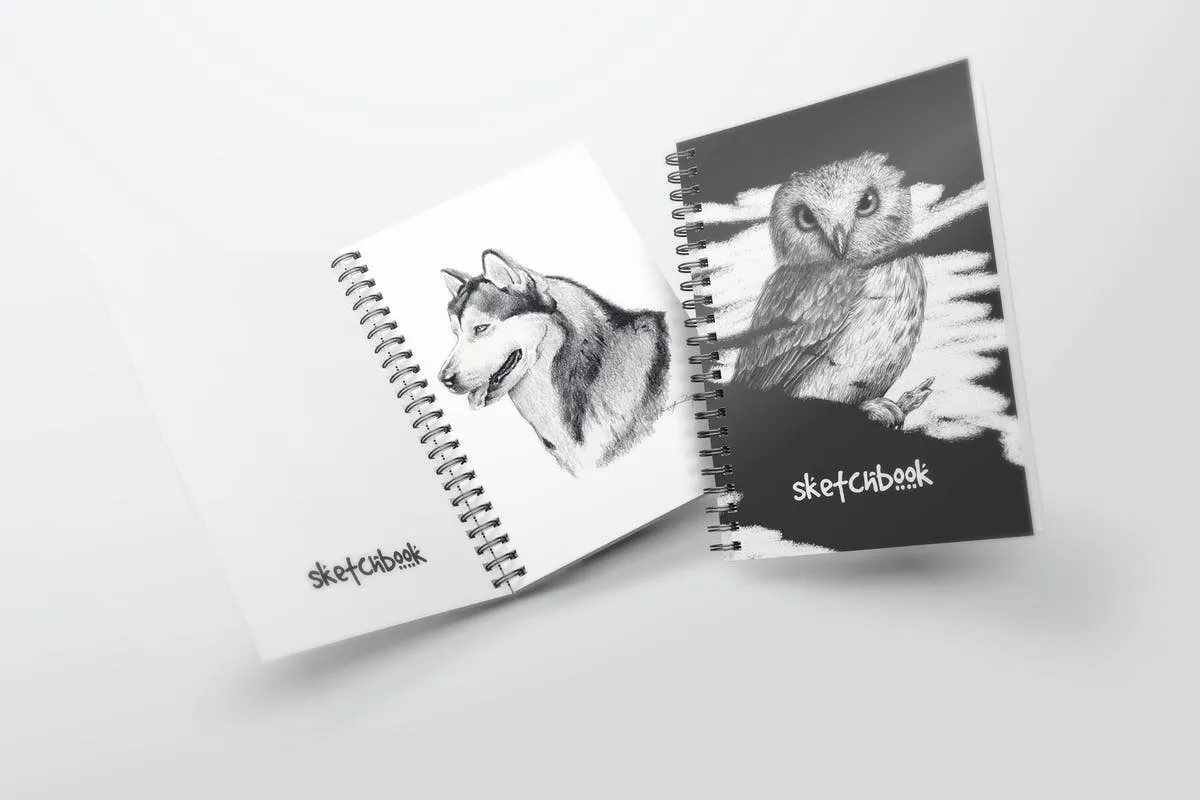 A5规格活页记事本样机 A5 Spiral Notebook Mockups