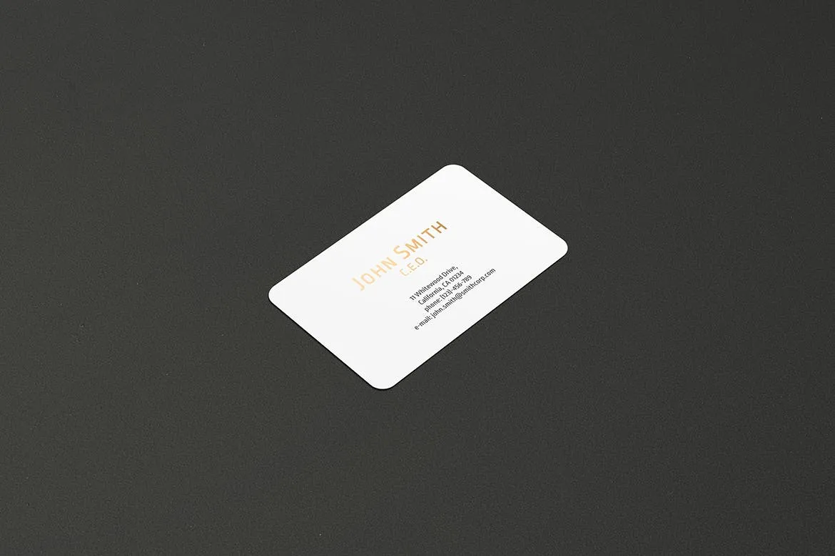 高端圆角企业名片设计图素材库精选套件 8.5×5.5 Landscape Business Card Mockup插图(11)