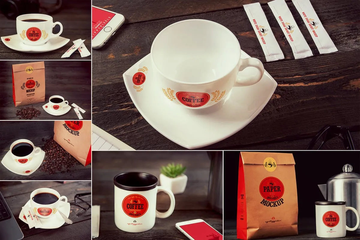 咖啡品牌展示样机模板 Coffee Branding Mockups