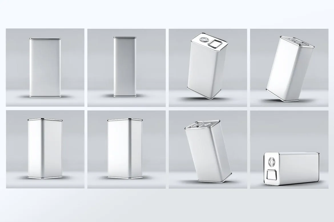 橄榄油罐头包装外观设计效果图素材库精选模板 Tin Can Olive Oil Mock-Up插图(2)