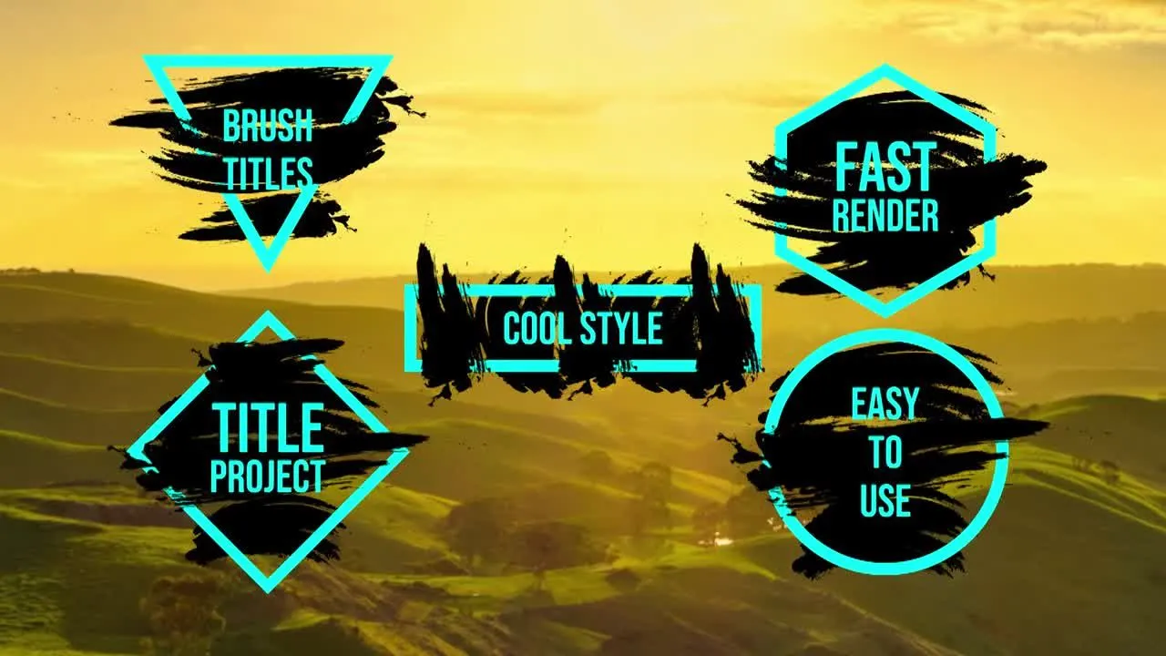 5组全屏画笔标题特效动画像素设计精选AE模板