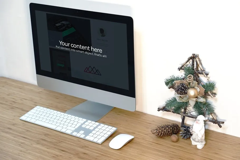 简易简约办公场景一体机电脑样机 Workspace Device PSD Mockup插图(6)