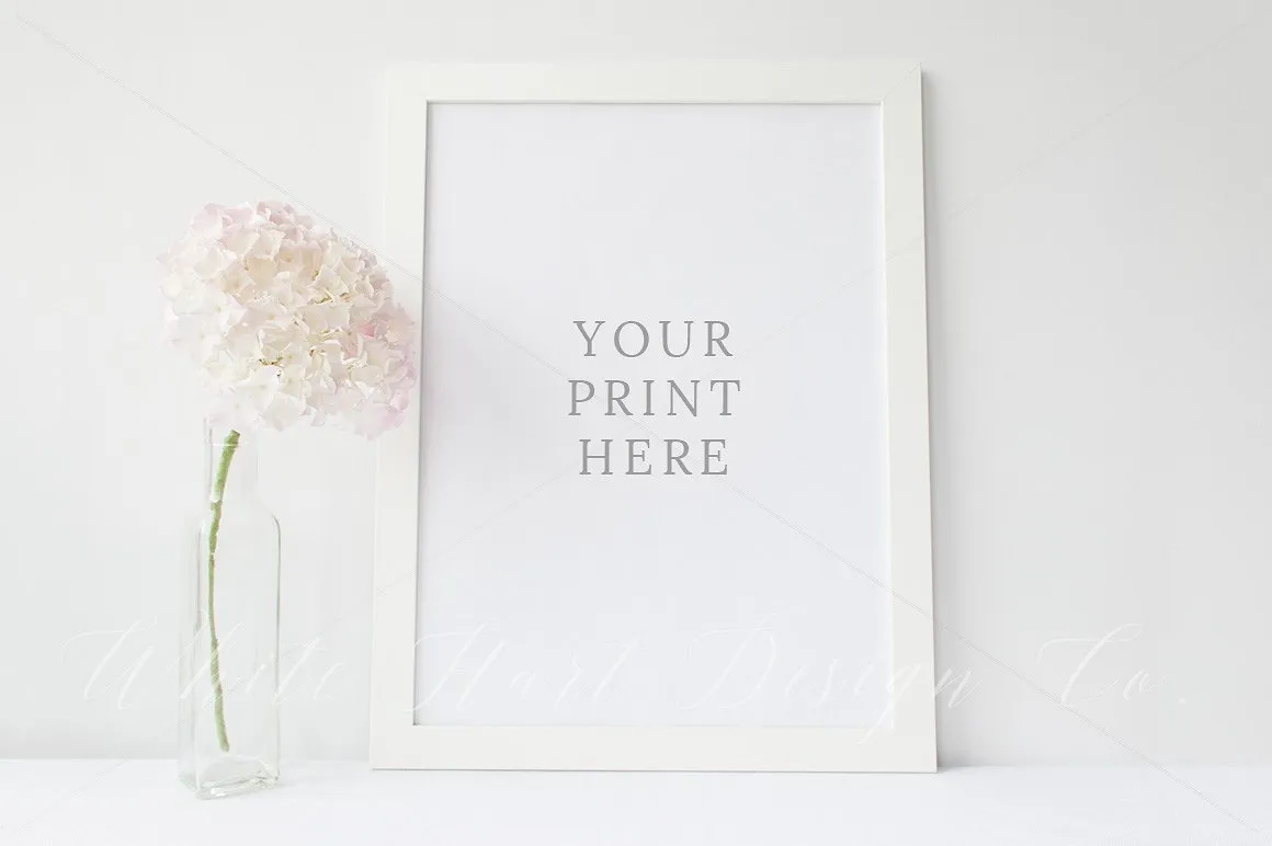 简约绣球花相框Mock up-psd/jpeg Hydrangea Frame Mock up#8211; PSD/Jpeg