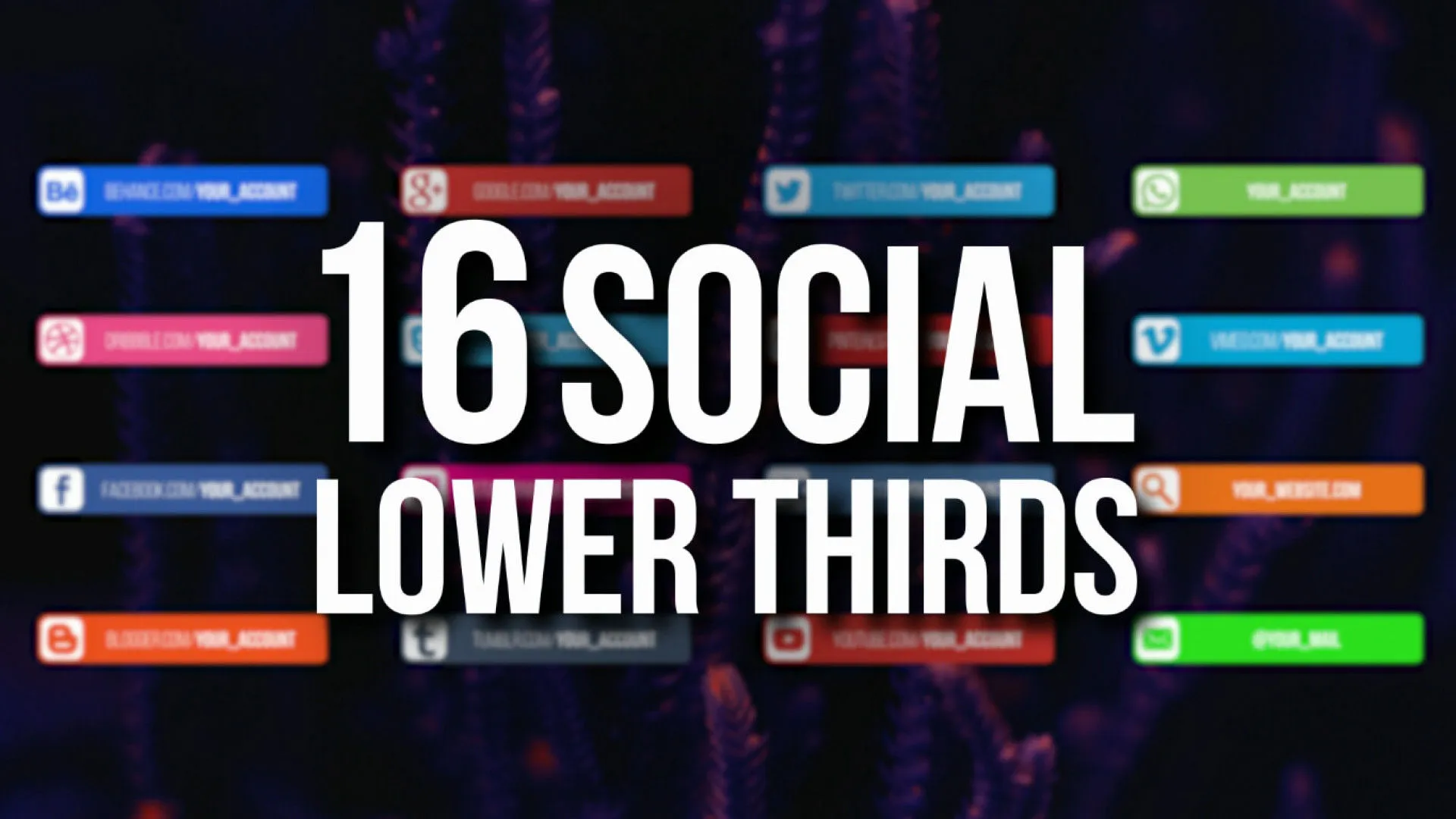 16个设计优雅的社交媒体字幕条动画像素设计精选AE模板