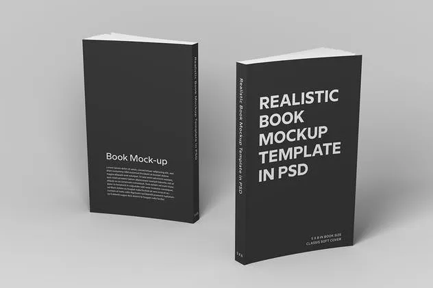 软封图书封面设计效果预览图样机 Soft Cover Book Mockup插图(9)