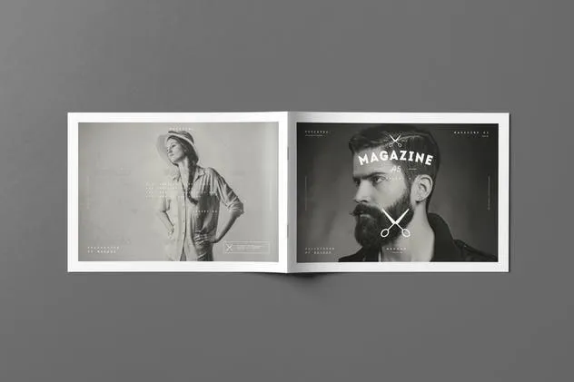 A5规格画册样机 A5 Horiozontal Brochure Mock-up插图(9)