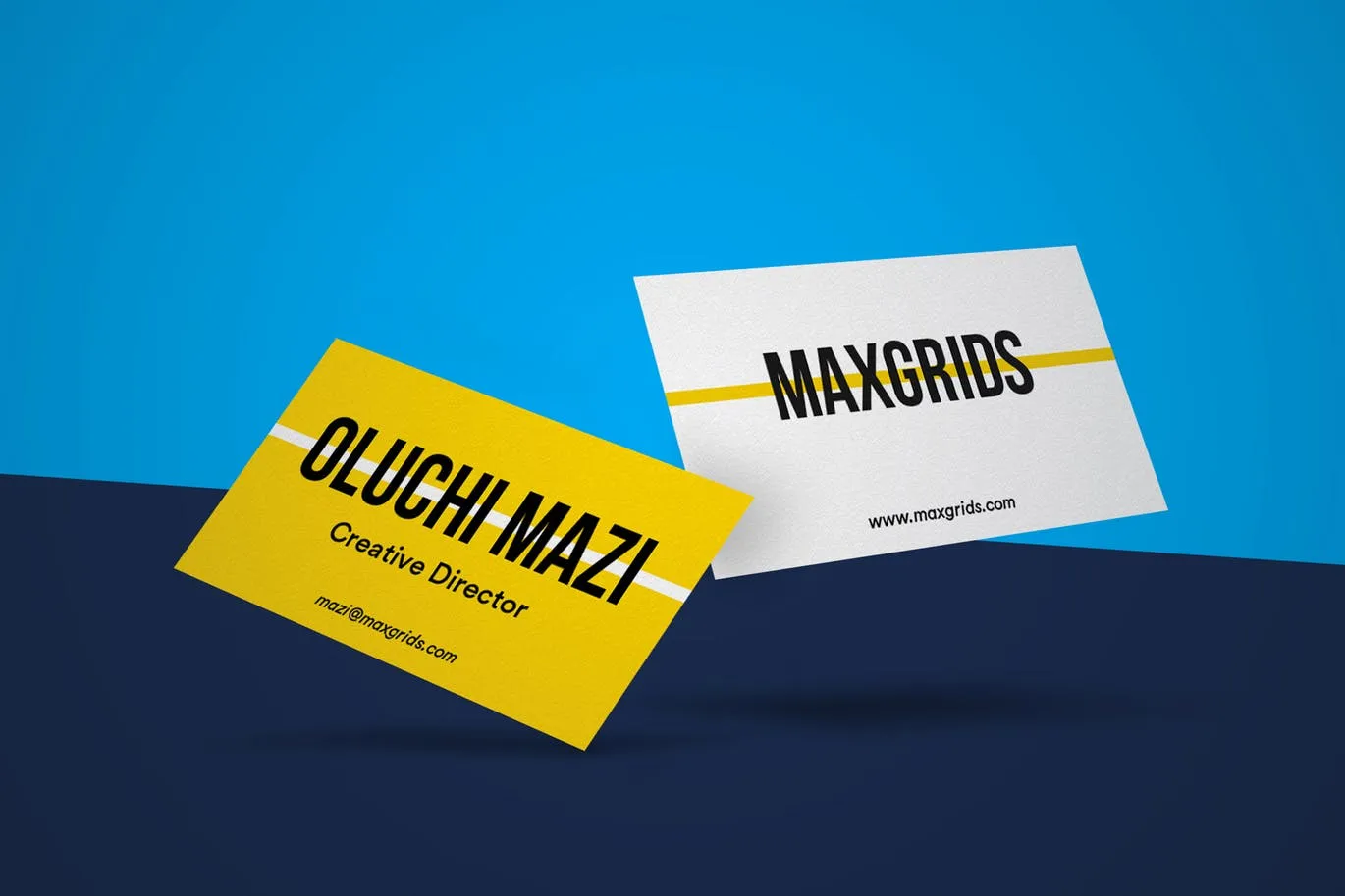 简约企业名片设计样机模板01 Business Card Mockup 01插图