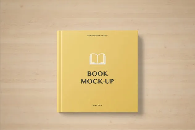精装硬封面方形书展示样机模板 Hard Cover Square Book Mockup – Set 2插图(14)