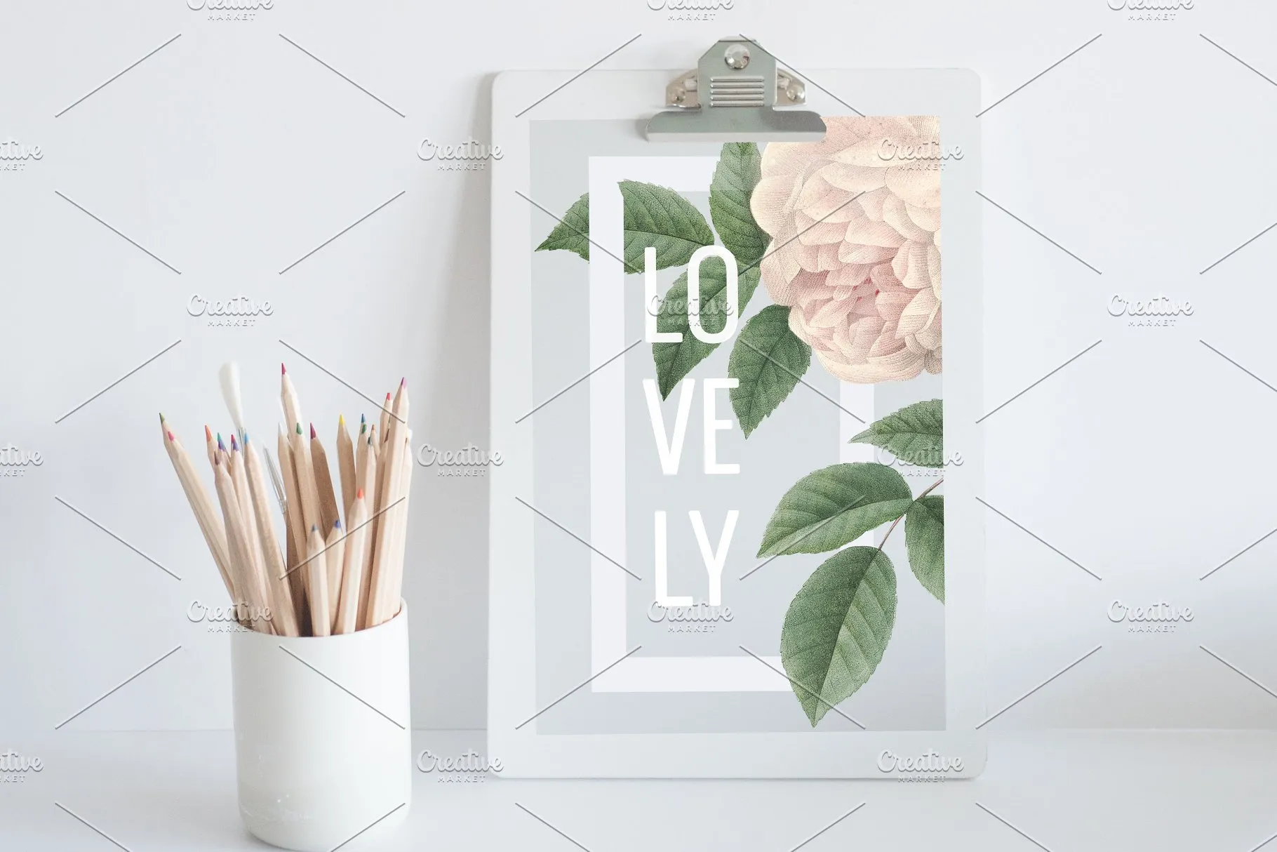 办公文具剪贴板样机 Clipboard Mockup | Square Format