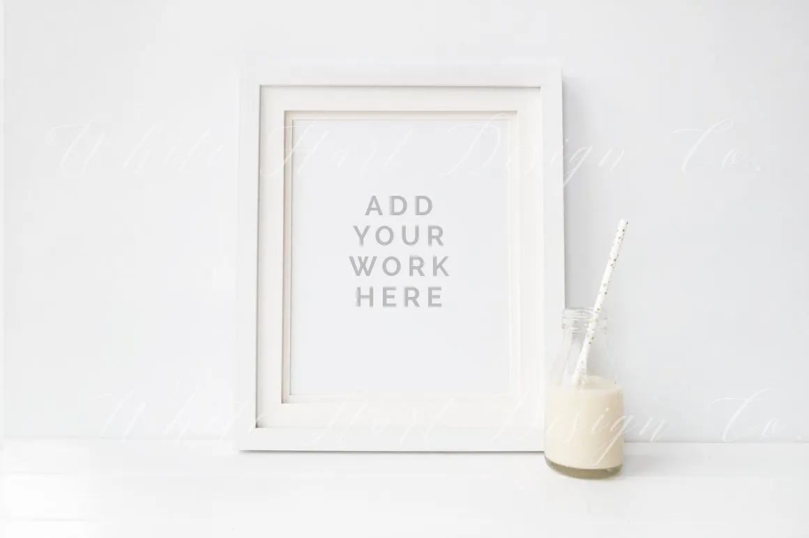 简约白色画框样机模型/Nusery主题  Frame mock up / Nusery themed