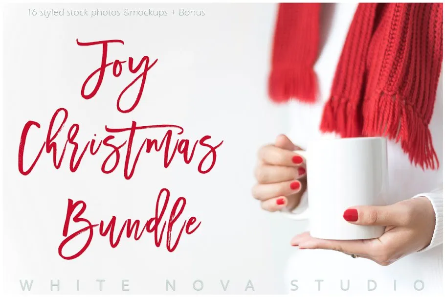 圣诞节主题照片场景样机素材 Traditional Christmas Bundle