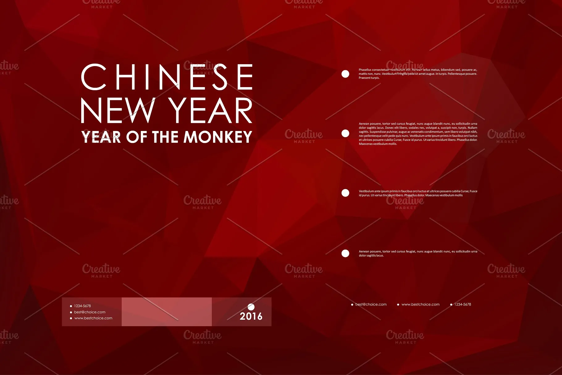 中国新年主题配色画册模板 Chinese New Year Brochures插图