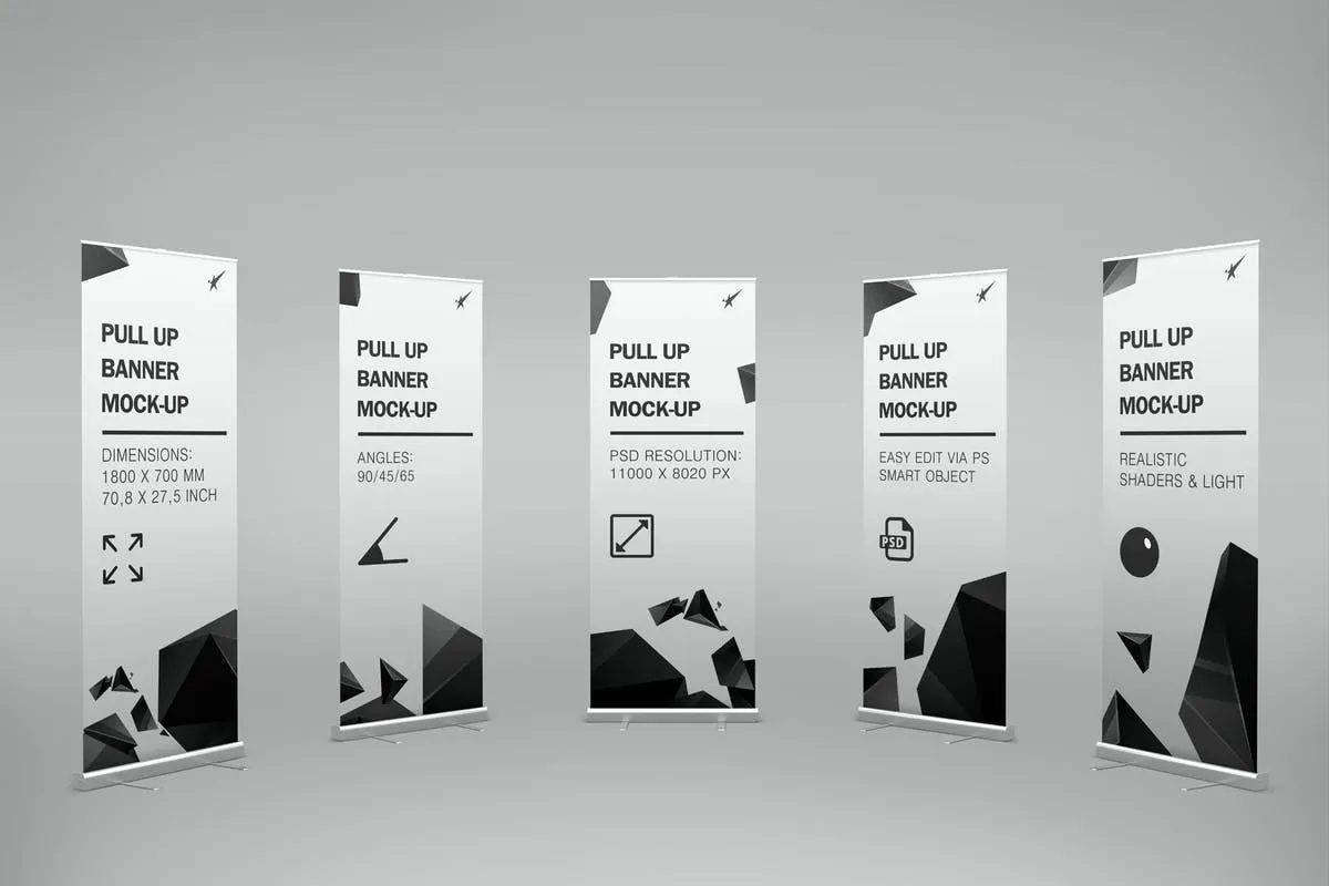 招聘/开业/宣传易拉宝海报设计样机模板 Pull-Up Banner Stand Mock-Up