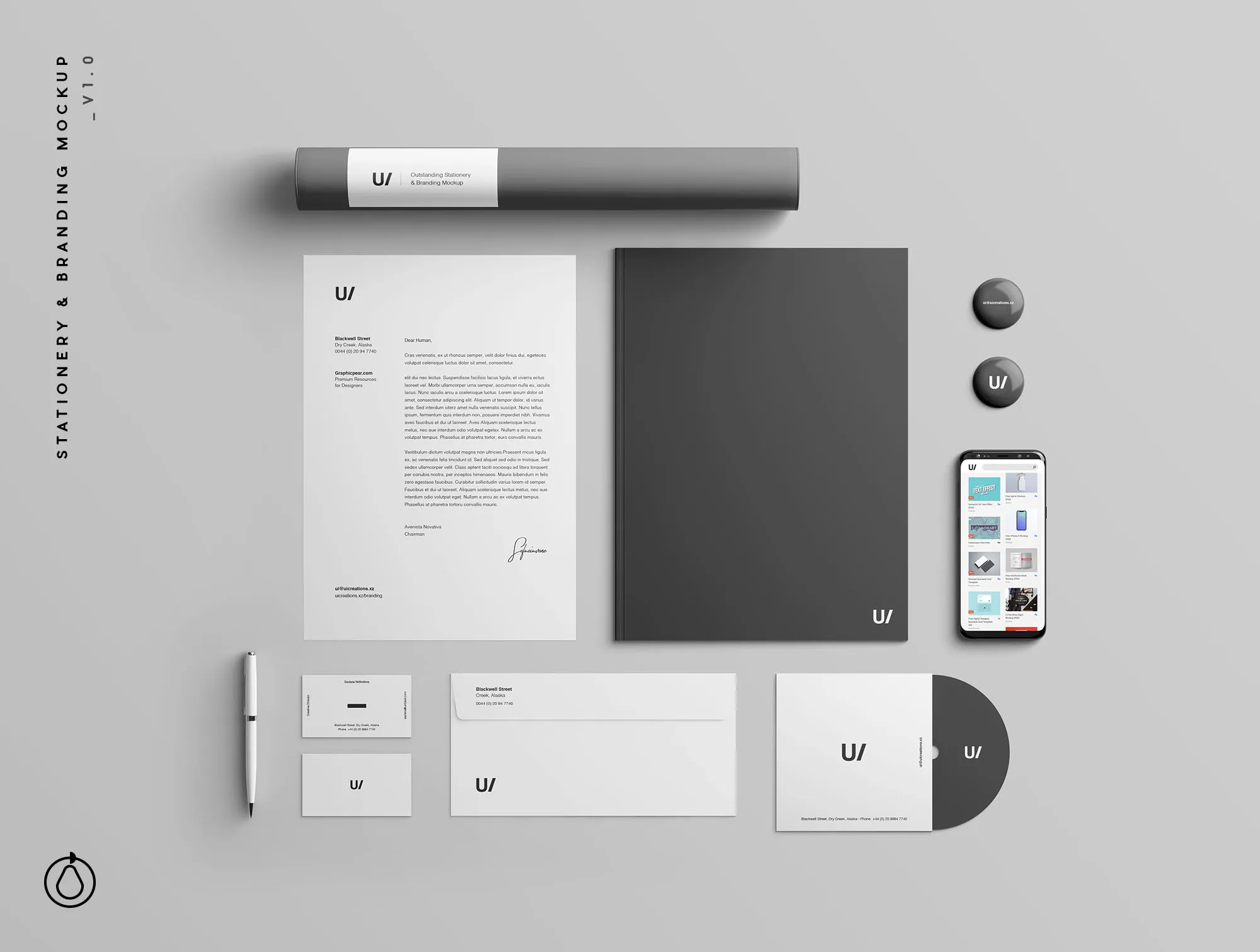 企业品牌VI视觉设计展示办公用品样机套件PSD模板 Stationery Brandingamp; Identity Mockup#8211; PSD