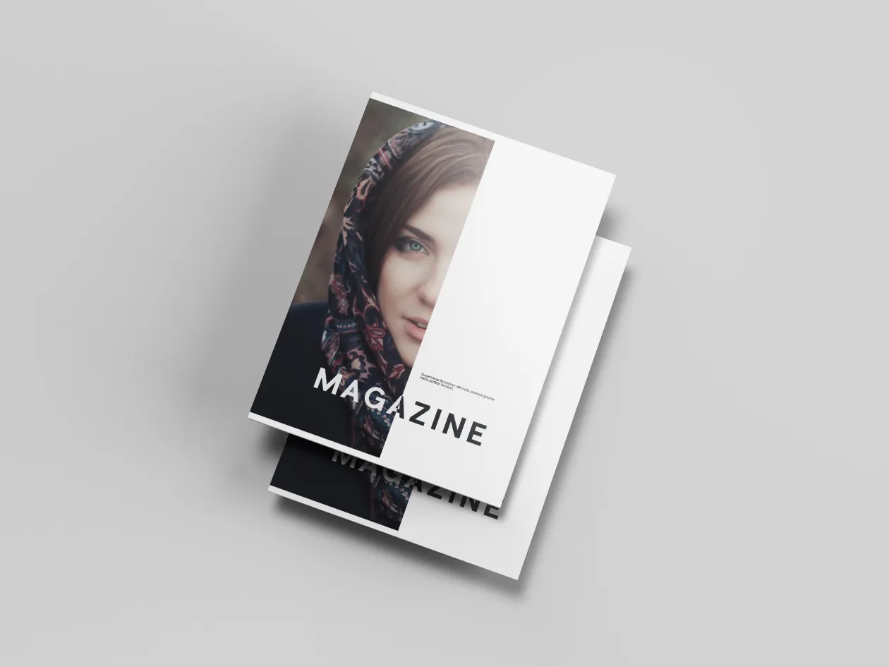 信纸尺寸标准杂志版式设计预览样机 Letter Size Magazine Mockup插图(1)