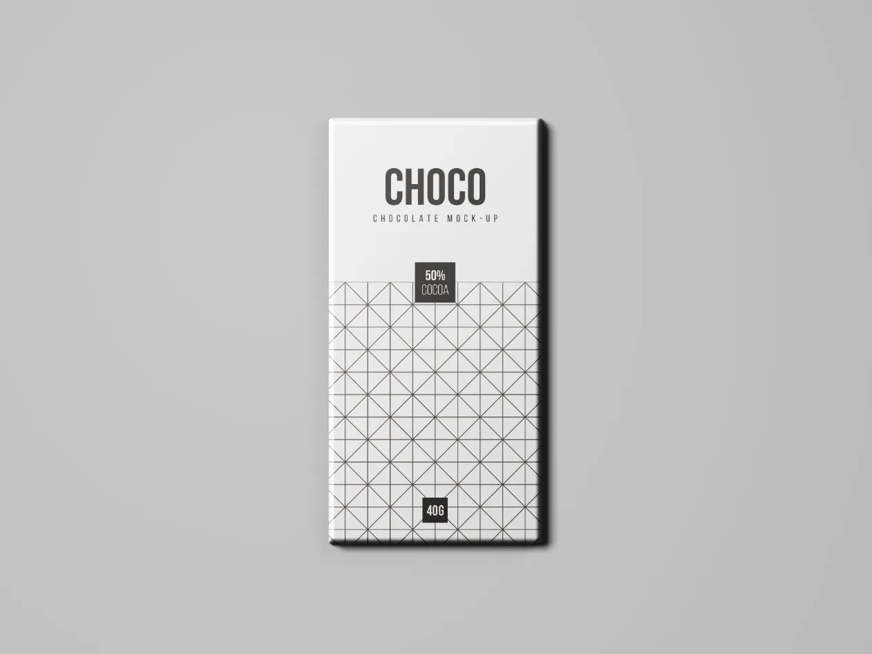 巧克力条包装纸设计样机模板 Chocolate Package Mockup插图(2)