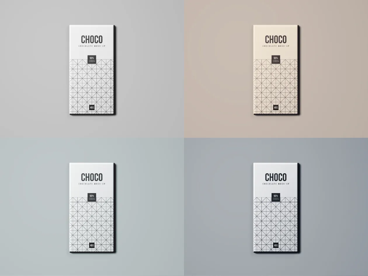 巧克力条包装纸设计样机模板 Chocolate Package Mockup插图(7)