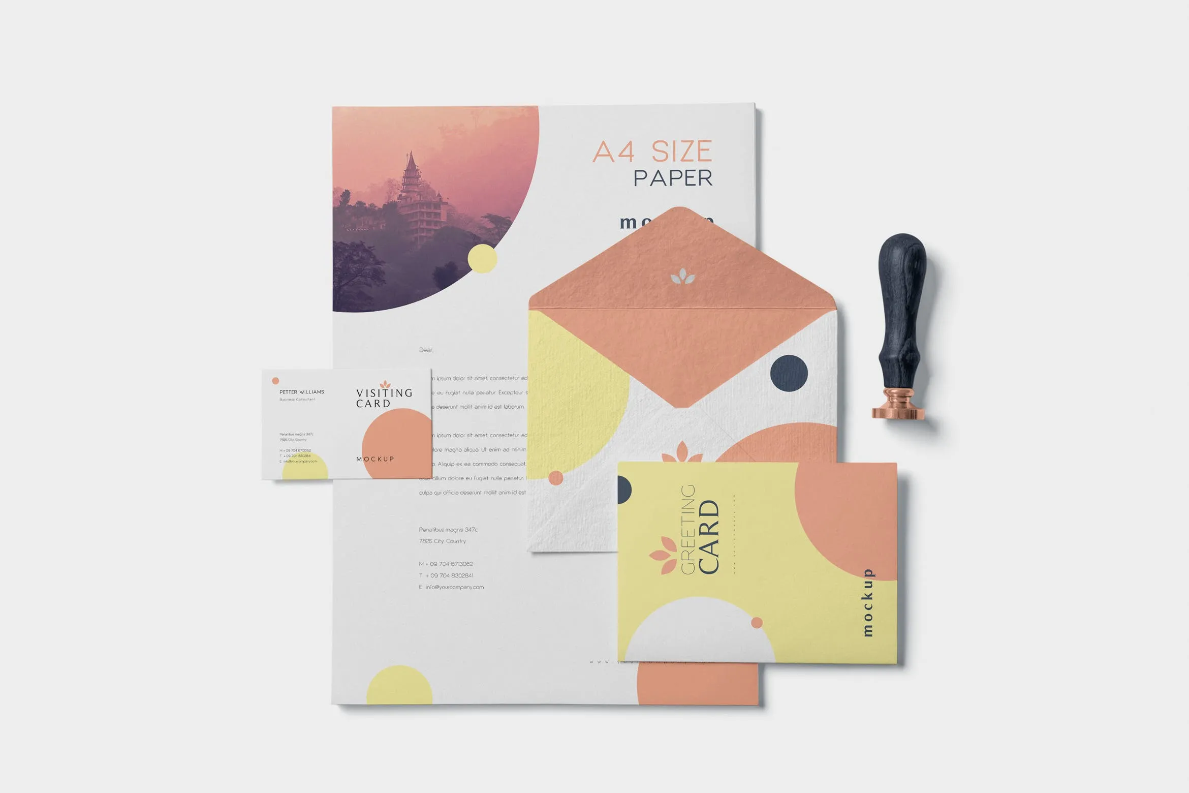 品牌VI体系设计方案办公用品预览图样机模板 5 Stationery Design Mockups插图