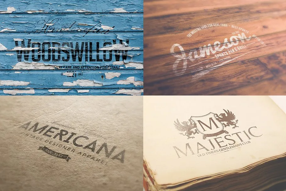 复古怀旧风格Logo样机 Vintage Logo Mock-ups插图(3)