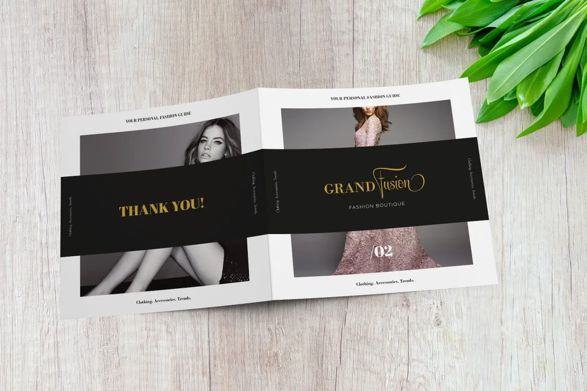 方形传单内页版式设计样机模板 Square Leaflet Mockup插图(5)