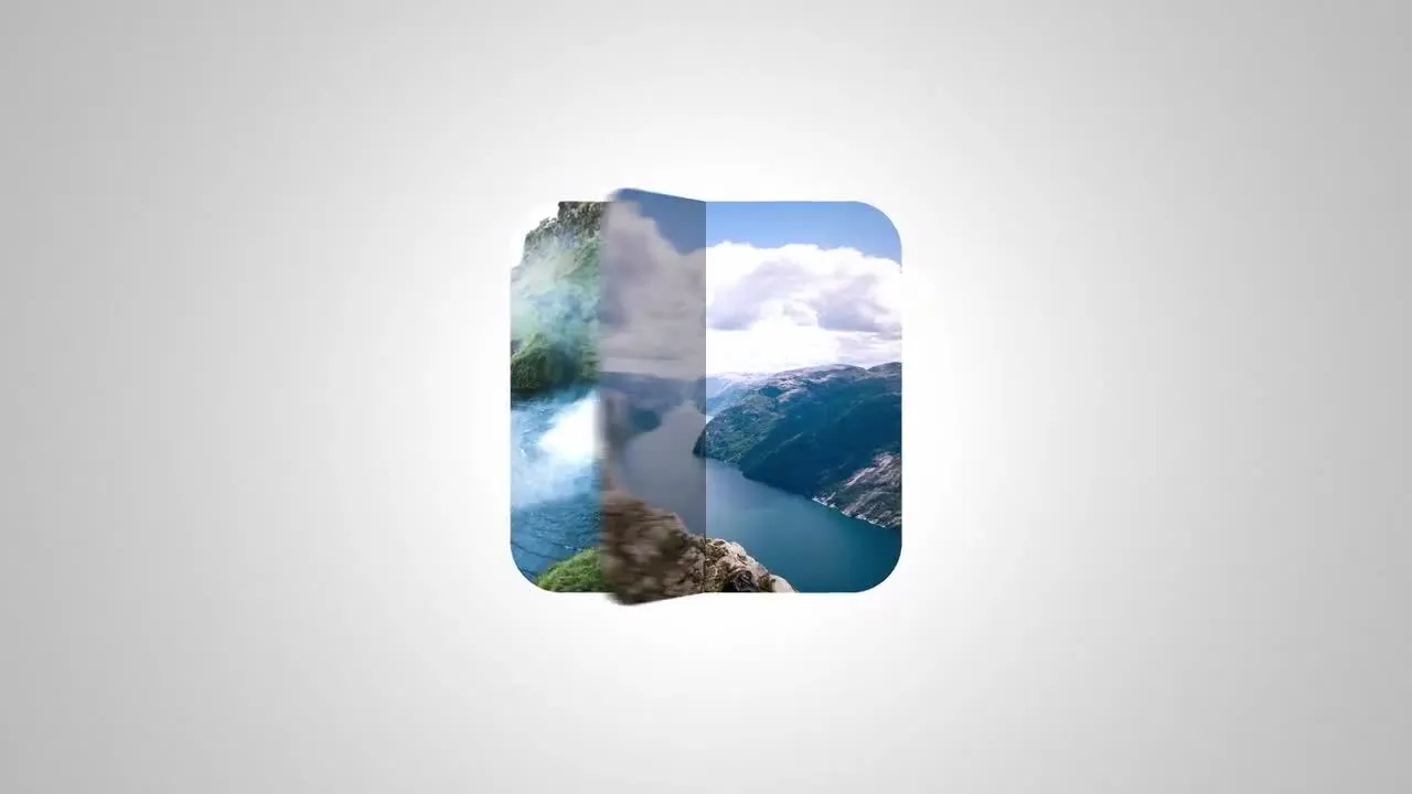 4个照片翻转徽标显示像素设计精选AE模板