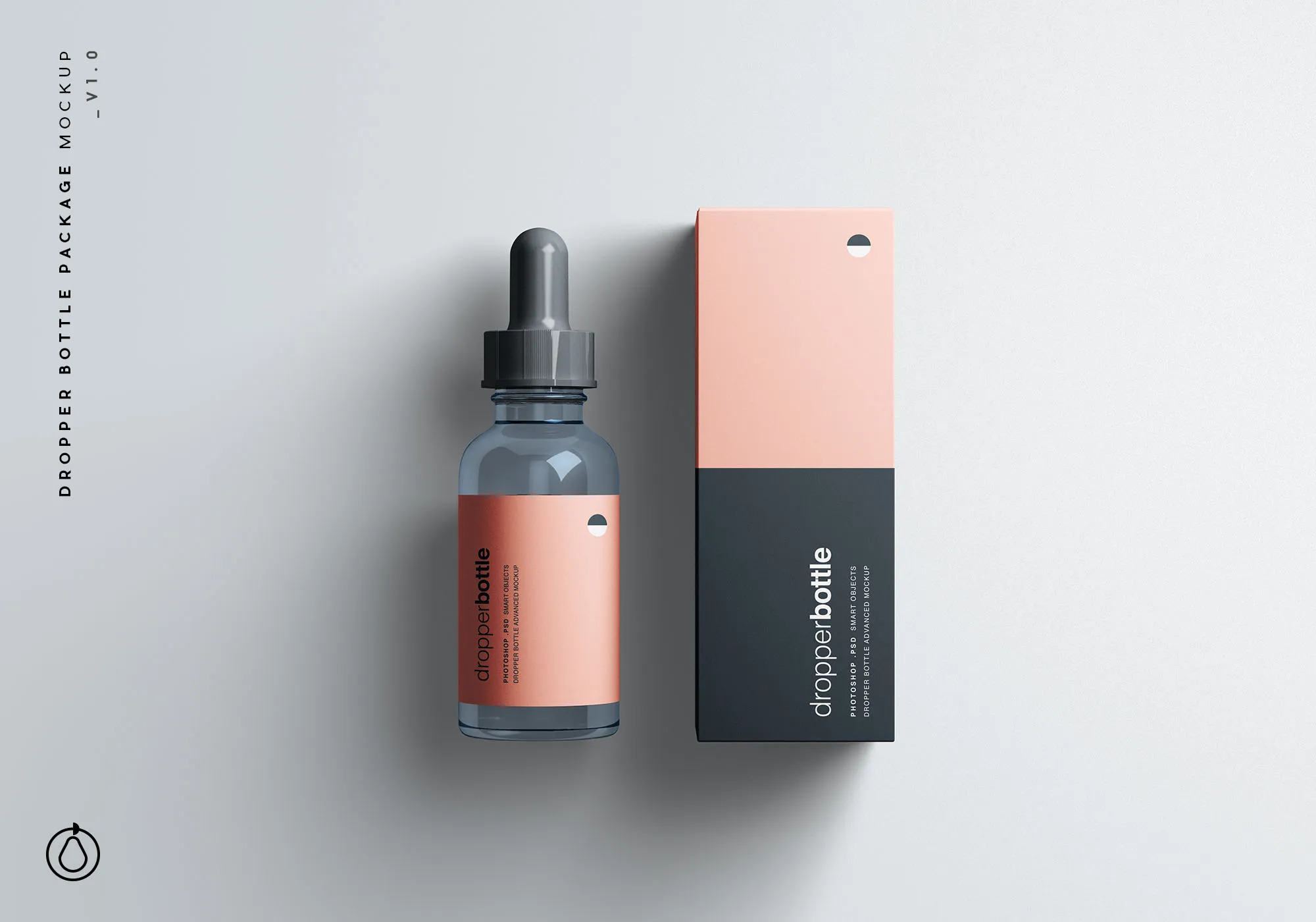 化妆品/药物滴瓶amp;包装外观设计样机模板 Dropper Bottle Package Mockup