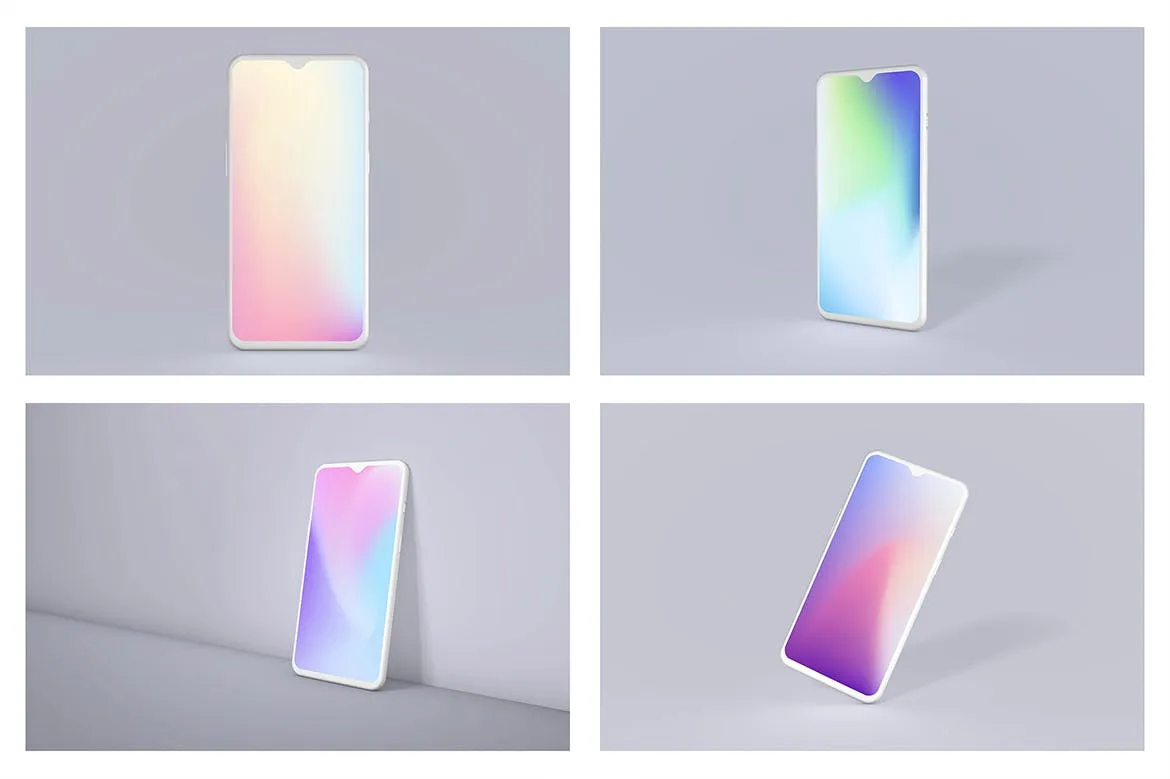 一加安卓手机OnePlus 7手机样机模板套装 OnePlus 7 Clay Android Mockup Bundle插图(1)