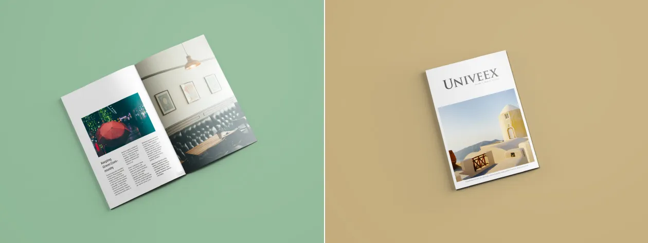 A4精装杂志封面&内页排版印刷效果图样机 A4 Magazine Mockup插图(9)