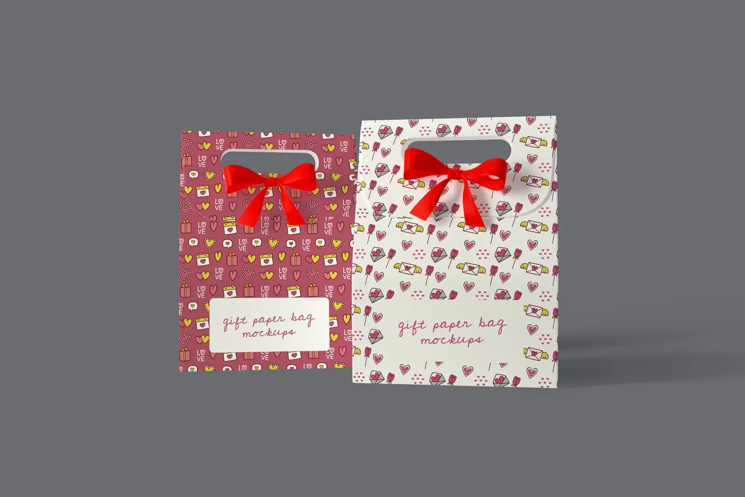 礼品纸袋外观设计图素材库精选模板 Gift Paper Bag Mockups插图(2)