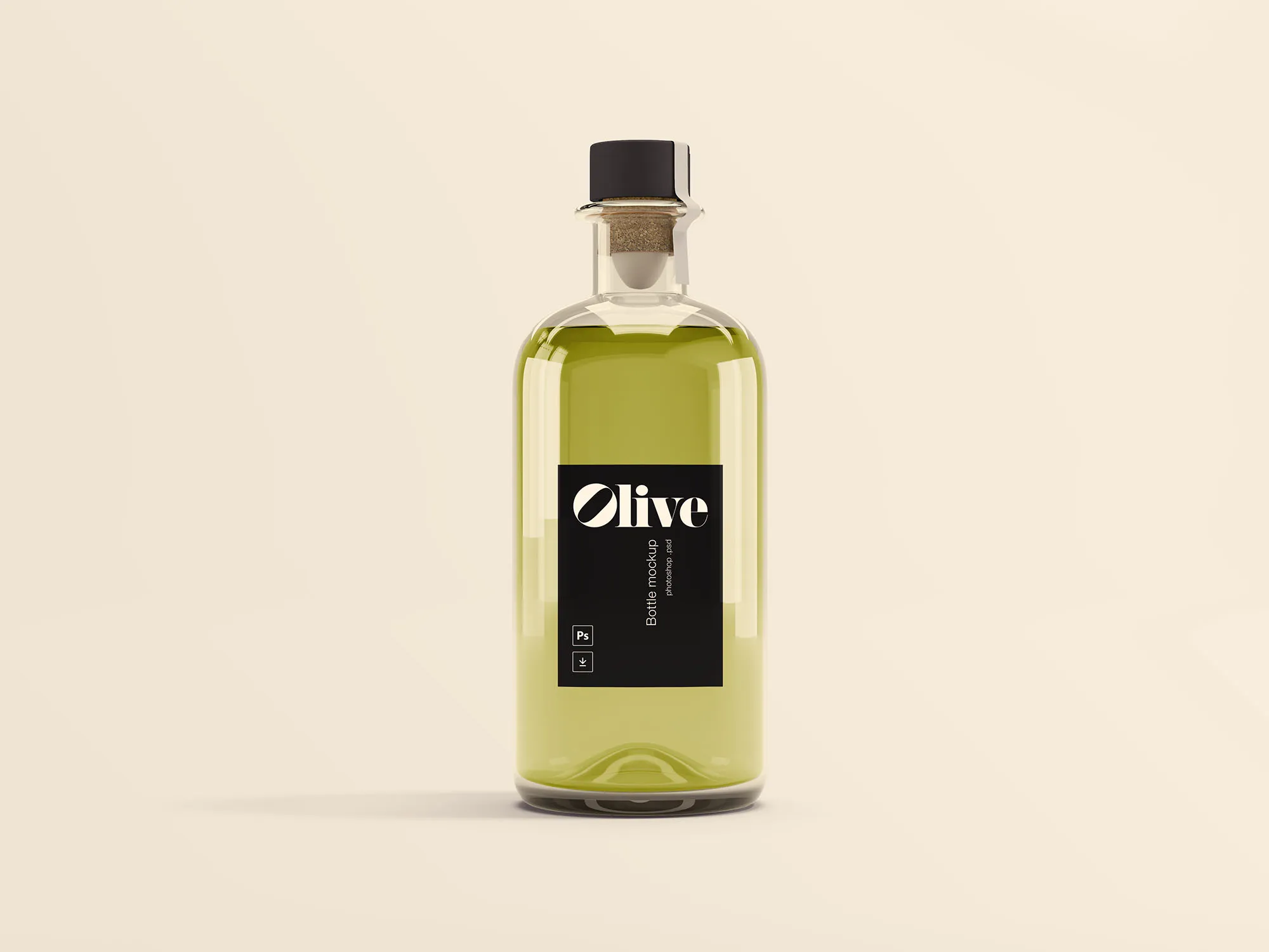 橄榄油瓶玻璃瓶设计效果图样机模板 Olive Oil Bottle Mockup插图(2)