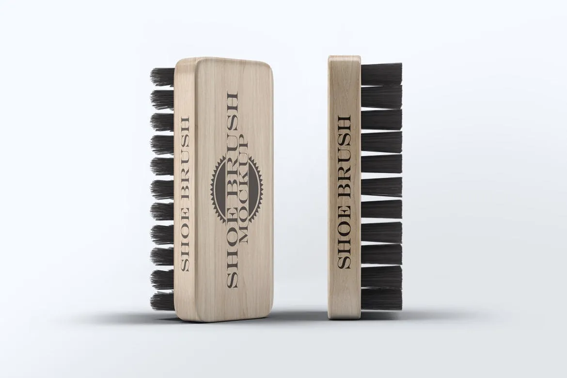 鞋刷品牌Logo设计预览样机模板 Shoe Brush Mock-Up插图(4)