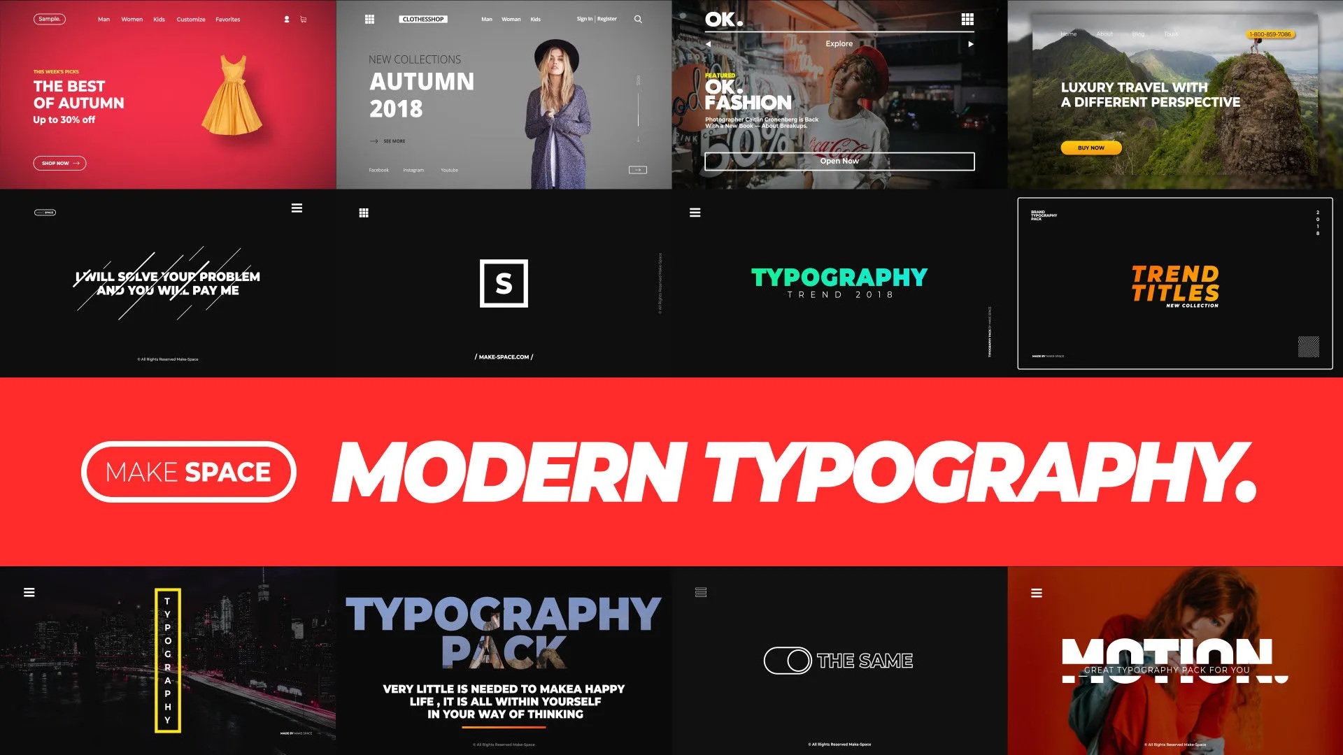 现代广告字体排版全屏标题像素设计精选AE模板