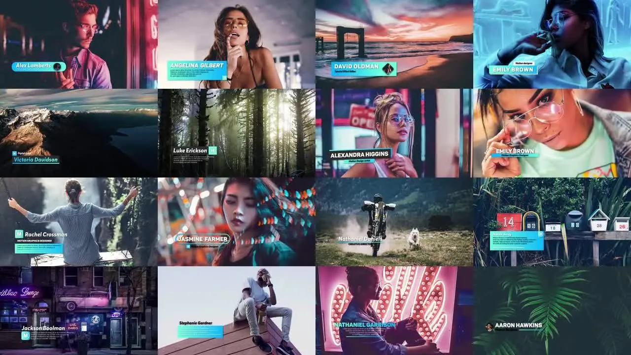 16个时尚标题字幕条动画像素设计精选AE模板