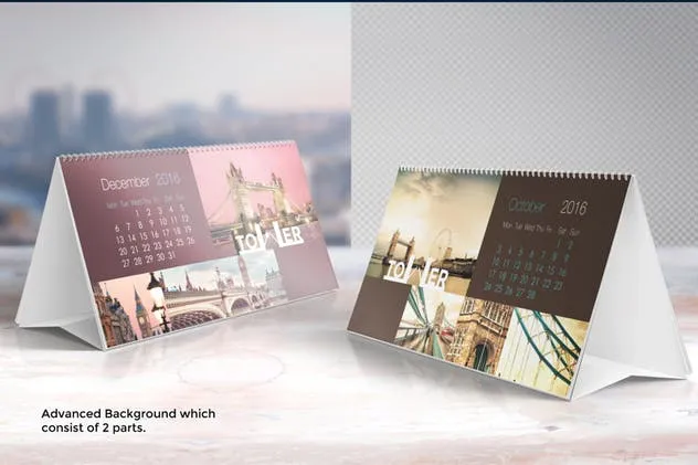 台历日历设计效果图样机素材库精选模板v2 Desk Calendar Mock-Up vol.2插图(3)
