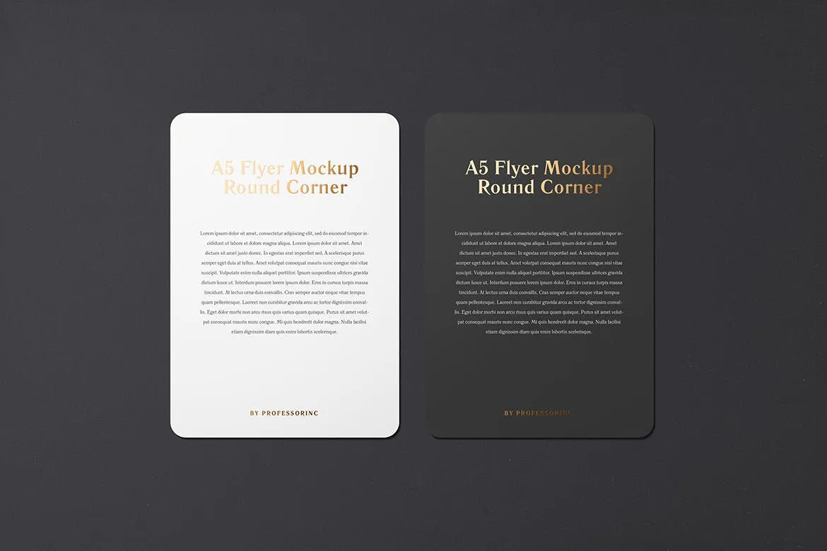 A5尺寸圆角传单纵向效果图样机素材库精选 A5 Portrait Flyer Mockup — Round Corners插图(2)